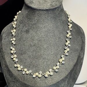 Elegant Charming Charlie Faux Pearl and Rhinestone Necklace